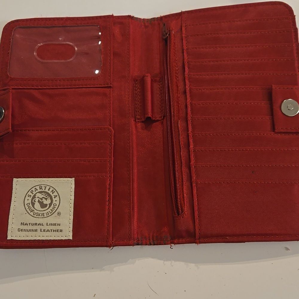 Designer Patterned Wallet With Red Trim - image 3